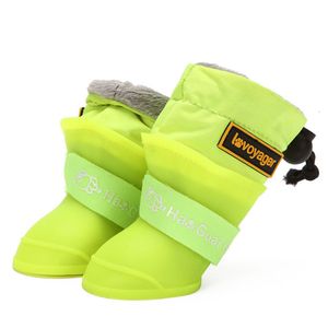 Huisdier beschermende schoenen hond regenlaarzen voor kleine middelgrote honden waterdichte hondenschoenen winter warme puppy sneeuwschoenen fleece zacht silicium verstelbare antislip 230812