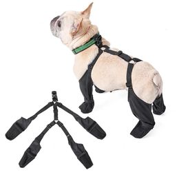 Chaussures de protection pour animaux de compagnie, bottes réglables imperméables pour chiens, respirantes pour la marche en plein air, douces, bouledogue français, protecteur de pattes d'animaux 231017