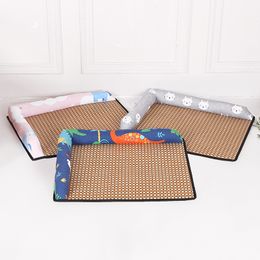 Pet Rattan Sofa Kennels Bestand tegen bijt Wasbare Zomer Koeling Rotan Pets Bed Geschikt voor katten en honden