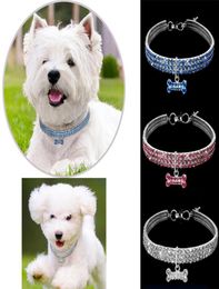Pet Rhinestone Collar Crystal Puppy Collars Dog Cat Diamond Leash para pequeños perros medianos Accesorios S M L9972976