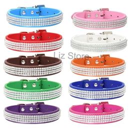 Pet Rehinestone Leather Ajustable PU PU PUP COLLAR COLLARSO CLITO DIAMANTE DIAMANTE Diamante TH0825 S Lace