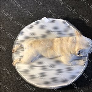 Animal de compagnie rond nid chenil chien fournitures lettre impression animaux lit chenils intérieur chat chiens lits deux couleurs