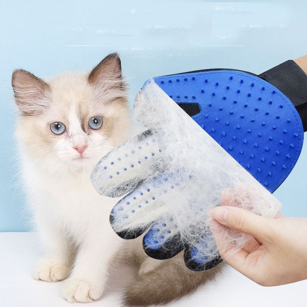 Guantes de aseo de goma para mascotas para perros y gatos Guante con cepillo suave para quitar el pelo de mascotas Guante eficiente para quitar el pelo de mascotas para perros y gatos con pelaje largo o corto M