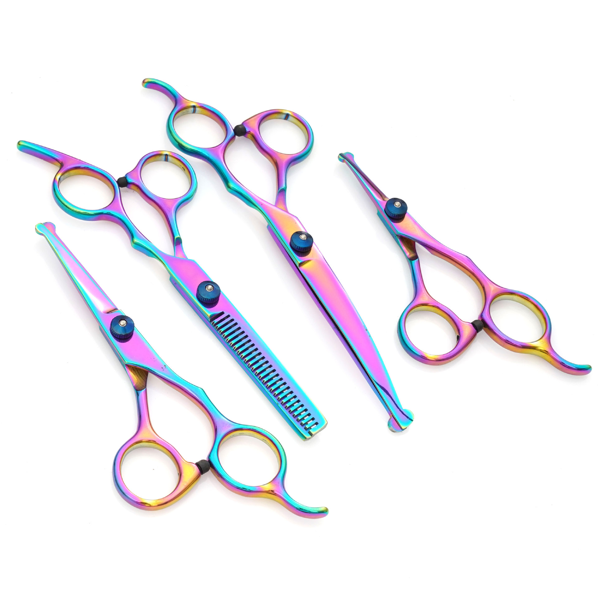 Pet Scissors Color Safety Cutters Pet Beauty Scissors Tooth Cutters Thinting Cutters Pet Hair Cutters Set