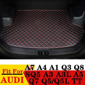 Huisdier Seat Kofferbak Mat Voor AUDI A1 A5 Q8 Q3 Q7 A3 Q5 A7 A4 SQ5 TT Waterdichte Achter Cargo cover Tapijt Pad AUTO Staart Accessoires Boot Liner HKD230706