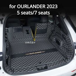 Pet Seat Cover Leer Voor Mitsubishi Outlander PHEV 2023 Kofferbak mat matten Auto-onderdelen Styling Tapijten Waterdicht Beschermen HKD230706