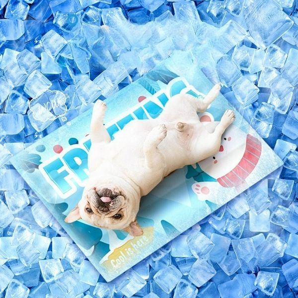 Alfombrilla autoenfriadora para mascotas, almohadilla de enfriamiento de gel no tóxico activada por presión para perros, para interiores y exteriores