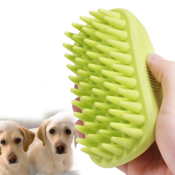 Brosse de toilettage pour animaux de compagnie, shampoing, poils longs et courts, moyens et grands, pour chiens et chats, Massage du dos, peigne de douche, épurateur HW0087