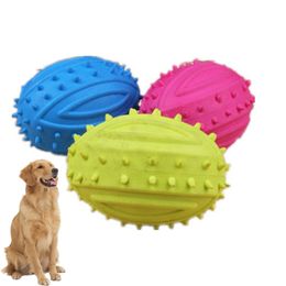 Pelota de Rugby para perros pequeños, pelota de juguete interactiva para cachorros, juguete de entrenamiento para perros grandes, juguete de erizo para masticar, limpieza de dientes, pelota para morder