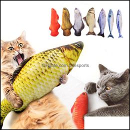 Animal de compagnie en peluche douce 3D en forme de poisson, jouet résistant aux morsures de chat, cadeau interactif, jouets à herbe à chat, oreiller en peluche, poupée de simulation, livraison directe 2021 Sup