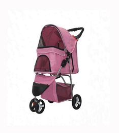 Pet Stroller Cat Dog 3 Ruedas Jog de ruedas Plegado de viaje ligero transportador transpirable2920043