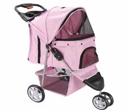 Wandelwagen voor huisdieren Kat Hond 3-wiel Walk Jogger Travel Opvouwbare reismand2607270