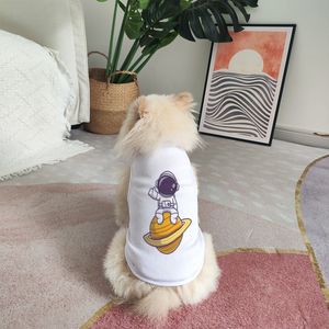 Huisdier zomer nieuw trendy merk astronauten print vest kat/hond kleine teddy chihuahua ademende kleding top