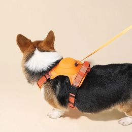 Fournitures pour animaux de compagnie Laission de chiens rétractables automatique avec harnais sans traction poitrine réglable de poitrine pour les petits chiens moyens moyens 240506
