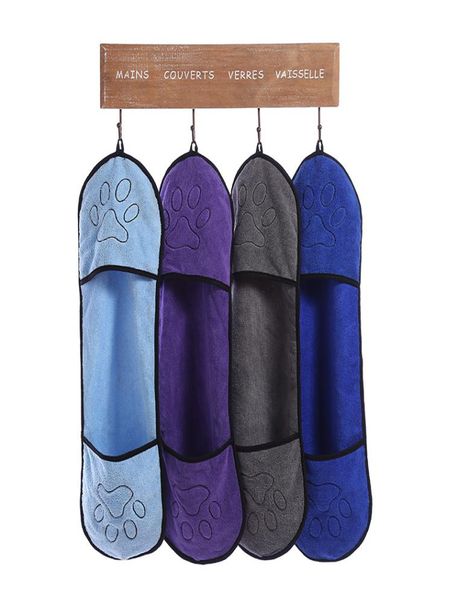 Fournitures pour animaux de compagnie serviettes de bain microfibre ultraabsorbante Super absorbante animaux de compagnie couverture de serviette de séchage avec poche petits chiens de taille moyenne 9270492