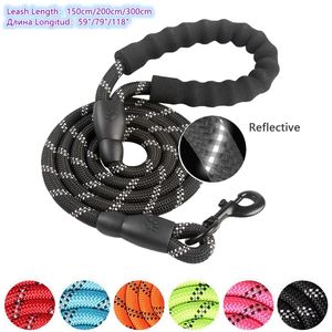 Suministros para mascotas Correa para perros para perros pequeños y grandes Correas Cuerda reflectante Mascotas Collar de perro de plomo Arnés Nylon Running C0819