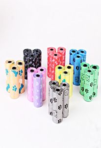 Sacs de merde pour chiens pour animaux de compagnie Biodégradable 150 rouleaux multiples couleurs pour les déchets Scoop Lash Dispensver DHL7907558