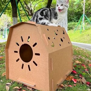 Fournitures pour animaux de compagnie papier chat maison chat grattage maison bricolage chat jouet chat gratter carton chat jouet chat grattoir