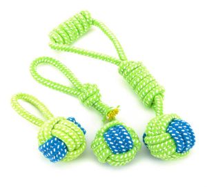 Pet Supply Chog Toys Chiens mâcher des dents propres en plein air Traning Fun Jouer Green Rope Ball Toy pour grand petit chien Cat9097473