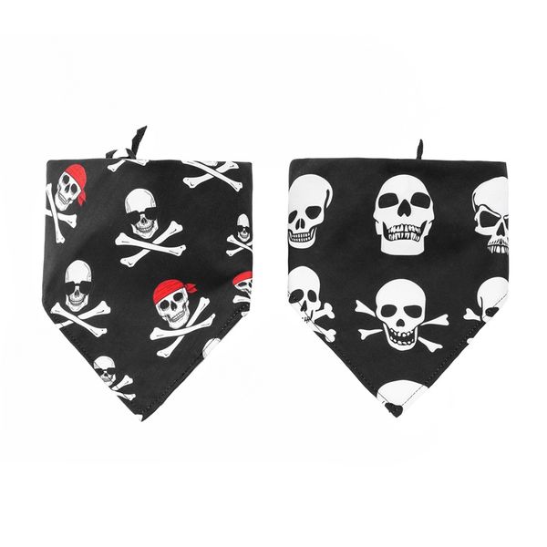 Bandana para perro, pañuelo para mascota de poliéster con estampado de calavera de Halloween, Baberos para Collar de perro mediano y grande, accesorio de aseo para fiesta, toalla para Saliva