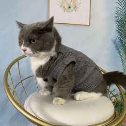 Tweater voor huisdieren, kleine hond, kat anti -vergoedingen gebreide vest, herfst minimalistisch vest
