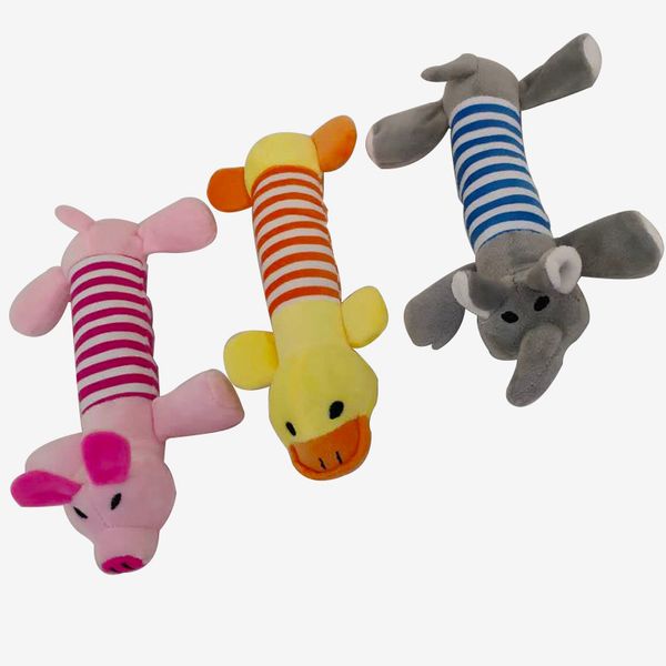 Juguetes para la dentición de mascotas, perro caliente, juguete para mascotas, cachorro, sonido de peluche, chirriador, cerdo, elefante, pato LYX195