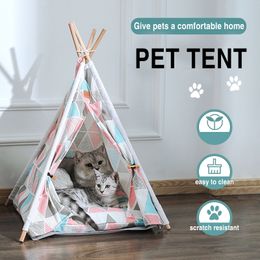 Tente de compagnie House Chat Lit Chat Portable TeePee avec coussin épais et 6 couleurs disponibles pour chiot chiot excursion extérieur intérieur 201123