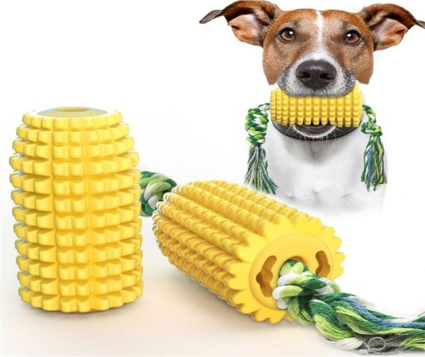 Pet Toy Corn Cob avec corde chien rongeant la brosse à dents de nettoyage molaire Interactive Products Pet 5922536