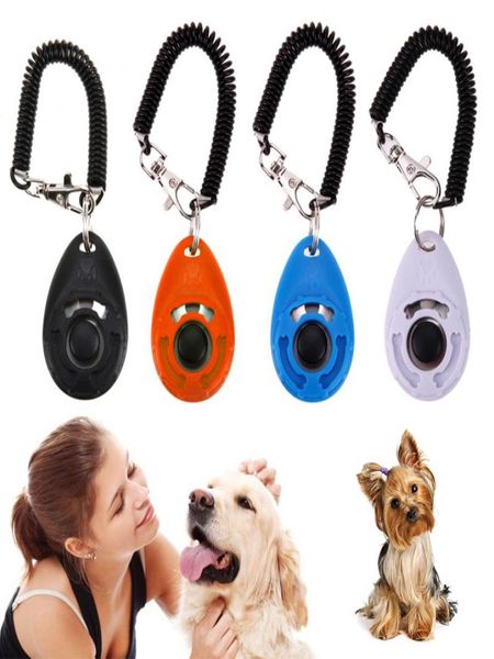 Entrenador de mascotas, entrenamiento para perros, Clicker, llavero de plástico con sonido ajustable y correa para la muñeca, productos para mascotas CNY23823456001