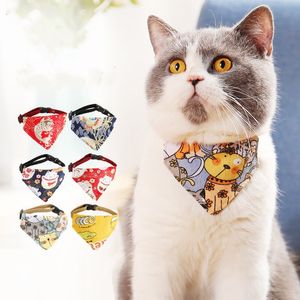 Serviette de salive triangulaire pour animaux de compagnie, Costumes pour chats, petits chiens et chats, accessoires pour chats et chiens, écharpe de dessin animé, fournitures pour animaux de compagnie T9I002034