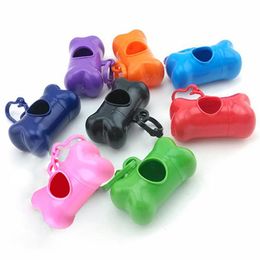 Dispensador de bolsas para excrementos de mascotas, accesorios para bolsas para excrementos de perros, plástico con forma de hueso, dispensador de bolsas para excrementos para perros pequeños, Holder277q