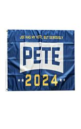 Pete Buttigieg 2024 Drapeau bleu 100D Couleurs vives Résistant à la décoloration UV Bannière de décoration à double couture 90 x 150 cm Impression numérique en gros9348660