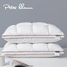 Peter Khanun 3d pain blanc berceau vers le bas des plumes pour la protection du cou de couchage oreillers de lit 100% coton King Queen 1pc 240410