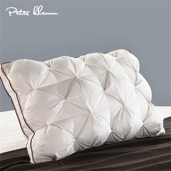 Peter Khanun 48 * 74cm de luxe de luxe 3D style rectangle d'oie blanc / de canard down down plumes de literie d'oreillers à l'abri de 100% coton shell 038 201226