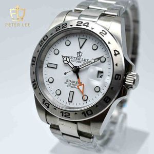 Peter Lee 42 mm Rvs Mechanisch Automatisch Herenhorloge Auto Datum Gaat Eenvoudig Ontwerpers Horloges Geschenken