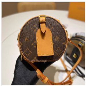 Petite Boite Chapeau Designer schoudertassen dames Crossbody Tas echte lederen draagtas Ronde portemonnee Mode Afdrukken Bloem effen bruin Luxe KLEINE tas