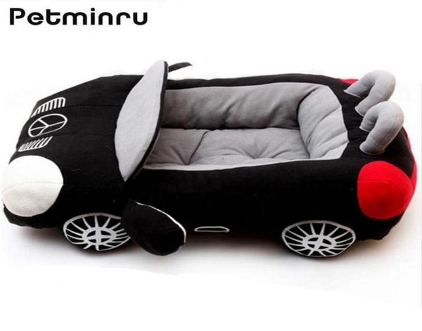 Petminru voiture en forme de lit de compagnie pour animaux de compagnie maison cool sport petit chien chat maison chaude chiot doux canapés tapis kennel d190115063096170