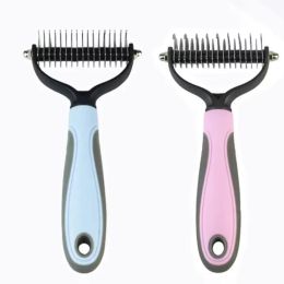 Outils de beauté pour animaux de compagnie, coupe-noeud de fourrure, outil de toilettage pour chien, perte de poils de chat, peigne, brosse Double face, produits pour animaux de compagnie, vente en gros