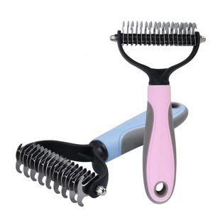 Animaux de compagnie outils de beauté coupe-noeud de fourrure chien toilettage outil de rejet Pet chat épilation peigne brosse Double face produits pour animaux de compagnie SN670