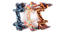 Animaux de compagnie chien coton mâche noeud jouets coloré Durable tressé os corde en peluche dents drôle chien Toys5325417
