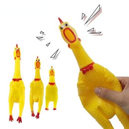 Animaux de compagnie chien jouets crier poulet presser son jouet pour chiens jaune caoutchouc drôle Simulation poulet interactif chien jouets à mâcher