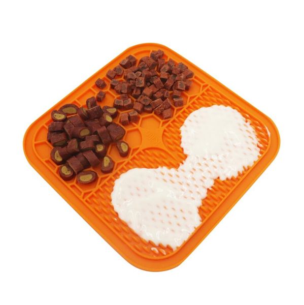 Animaux de compagnie Chiens Chats Lick Pad Tapis d'alimentation plus lent Nouveau Chien de compagnie Nourrir le bol de nourriture Nourrir les mangeoires lentes Traiter les outils de distribution