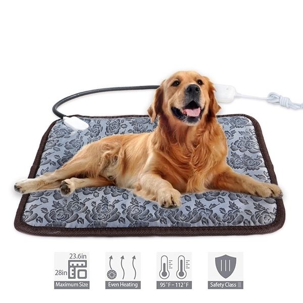 Tapis de lit électrique pour animaux de compagnie doux et chaud polaire empreinte de patte chiot chien chat couverture canapé produit housse de coussin 5 Y200330