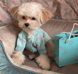 Animaux de compagnie en tricot mou chiot lettre pull de chien rose rose blue animal sweat-shirt 9418561
