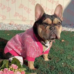 Manteau tricoté pour animaux de compagnie, pull avec lettres pour chiot, vêtements pour chiens, rose et bleu, sweat-shirt pour animaux de compagnie, Coats312z