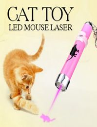 Petts Laser Toys Portable Creative and Funny Pet Cat Toys LED LASER POINTER Light Pen avec animation brillante Mouse Shadow Random7709873