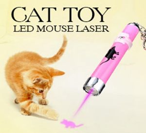Huisdieren laserspeelgoed draagbare creatieve en grappige huisdier katten speelgoed led laser pointer licht pen met heldere animatie muis schaduw willekeurig1479798
