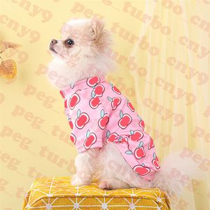 Huisdieren t -shirt letter appel trui hondenkleding schattige roze honden sweatshirt corgi bulldog schnauzer huisdier kleding