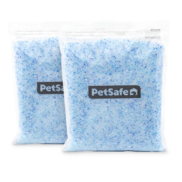 PetSafe ScoopFree Sacs à litière pour chat en cristal de qualité supérieure, parfum frais, cristaux de silice, 4,3 lb chacun, paquet de 2