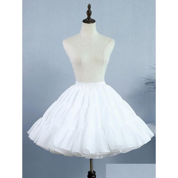 Enaguas Lolita Falda Brace Ajustable Diario Violento Algodón Dulce Nube Vestido de novia Sin hueso Hilo suave Medio cuerpo Qcs0001A Drop D Dhznj